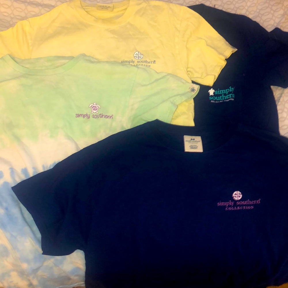 three s, one m size simply southern shirt set